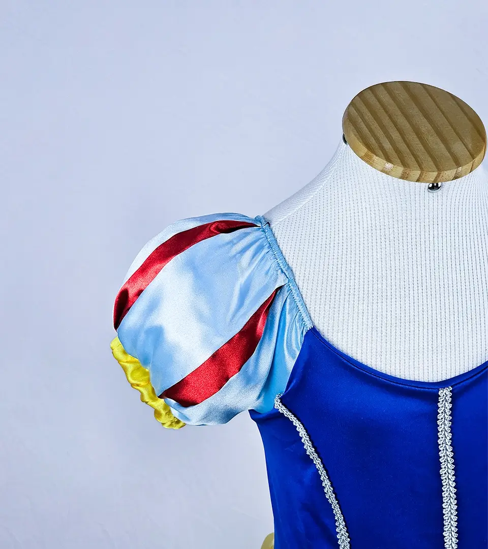 Detalhes da Manga do Vestido de Princesa Branca de Neve